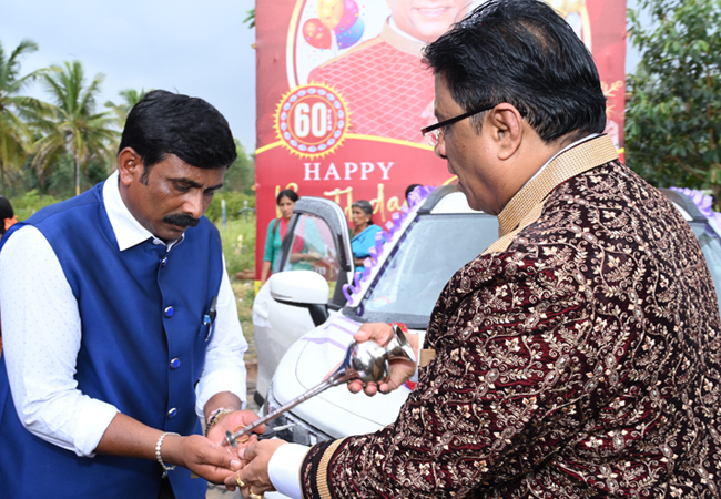 Bro Andrew Richard celebrates his 60th Birthday with grandneur amidst a large number of devotees here on Sunday, 16th, 2023, at Grace Ministry Prayer Centre Budigere in Bangalore with a myriad of wishes.